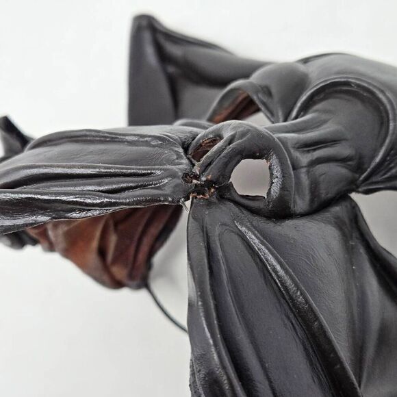 HAND MADE BROWN LEATHER CAT PANTHER SHAMAN SHAMANIC MASK JL CHUITES - Picture 8 of 8